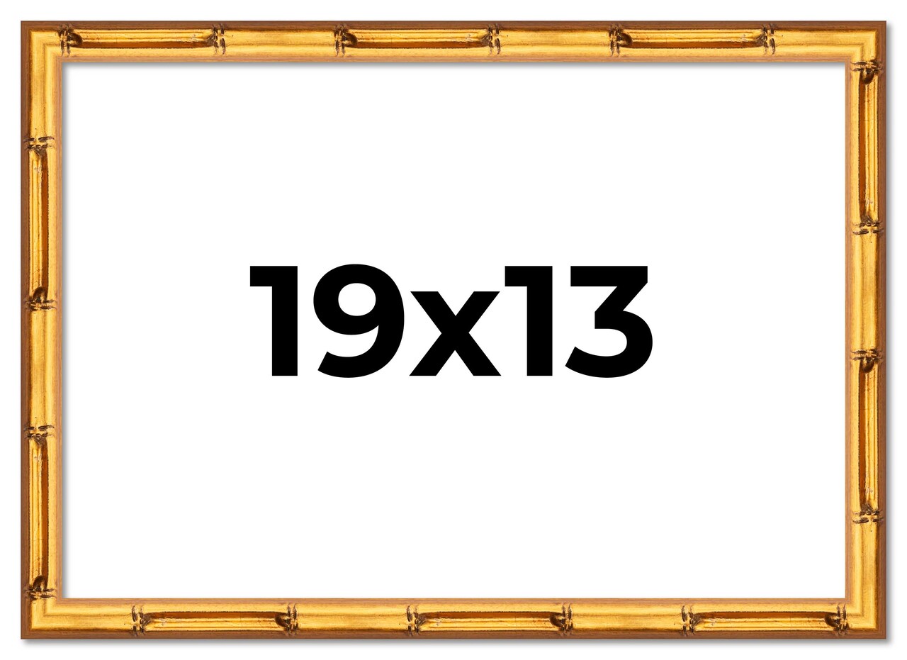 19x13 Thin Bamboo Picture Frame with UV-Resistant Acrylic & Acid Free Backing, Available in 2 Finishes - Gold and Brown